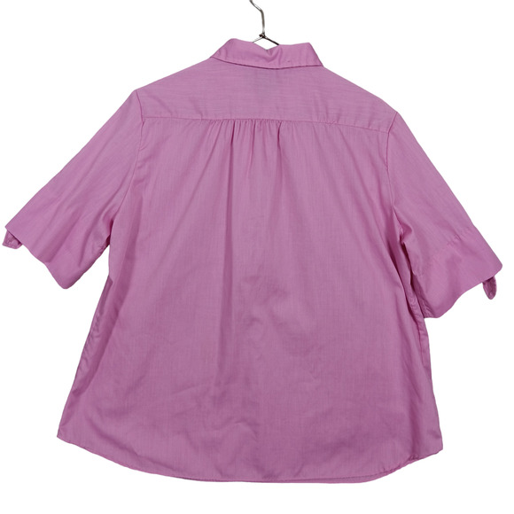 Vintage Miss Fashionality Shirt X-Large Pink Button Up Short Roll Tab Sleeve - Picture 6 of 10